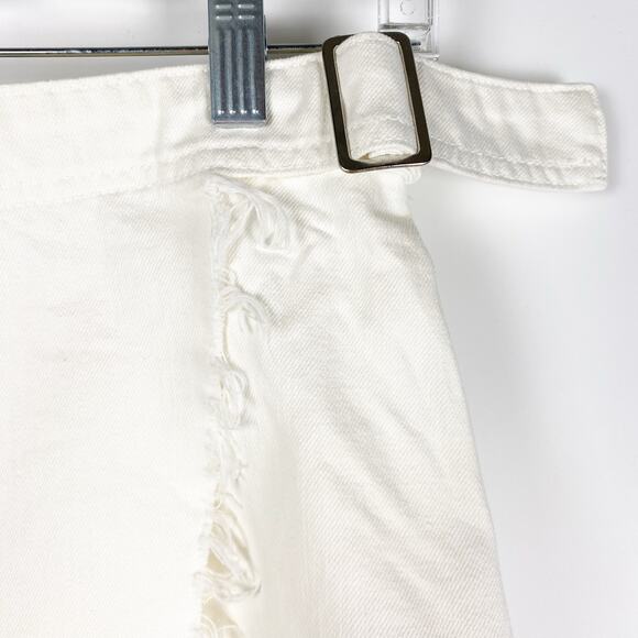 Superdown Kensington Denim Wrap Skirt White Mini Frayed Womens Size Small - Picture 11 of 13